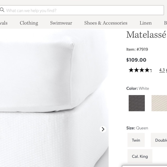 Garnet Hill Queen Box Spring Cover White - Picture 2 of 2